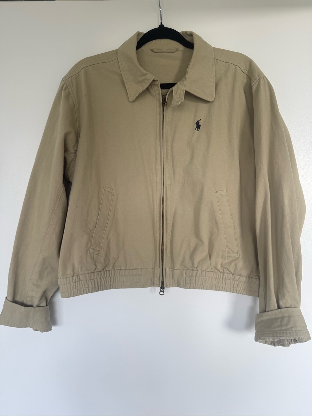 Ralph Lauren Beige Zip-Up Harrington Jacket, size Large, good condition